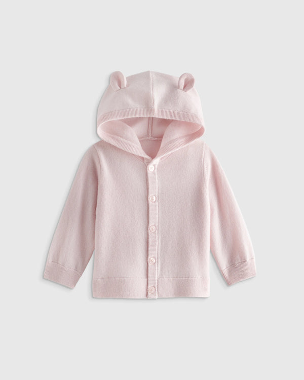 Washable Cashmere Hooded Cardigan - 0-3M / Oatmeal