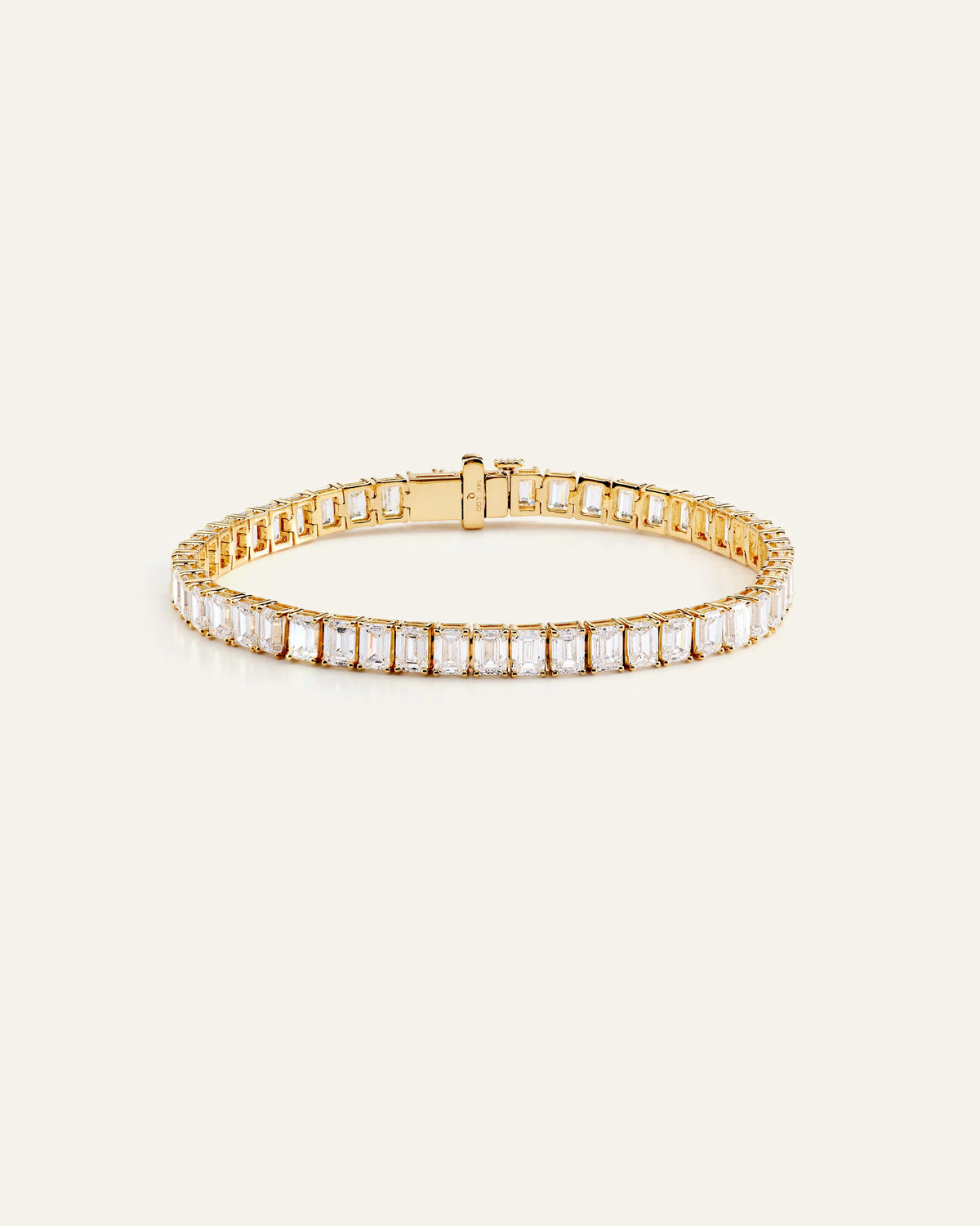 14K Gold Lab Grown Diamond North-South Emerald Tennis Bracelet - 15ctw - 6.5" / Yellow Gold Main image