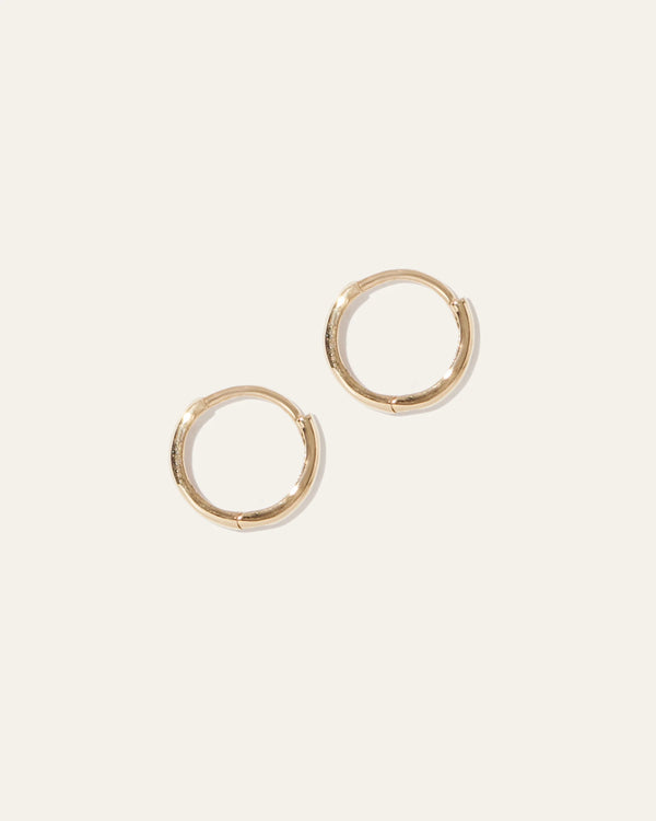 14K Gold Second Piercing Tiny Huggie - Pair - One Size / Yellow Gold