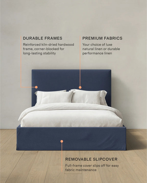 Slipcover Bed in 100% Linen - Full / Flax