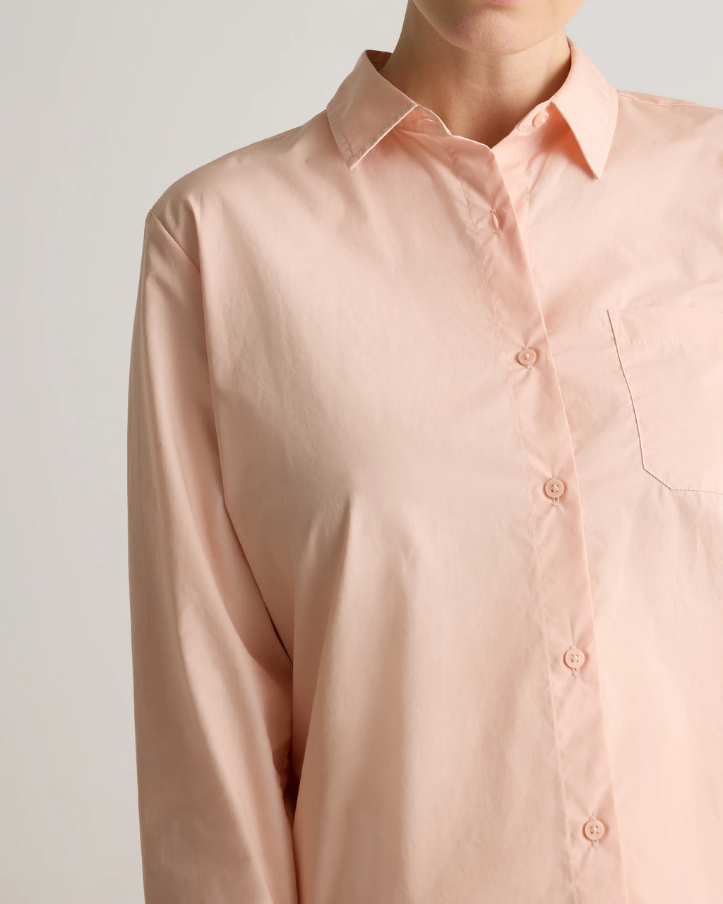 100% Organic Cotton Poplin Maternity Long Sleeve Shirt - XS / Classic White