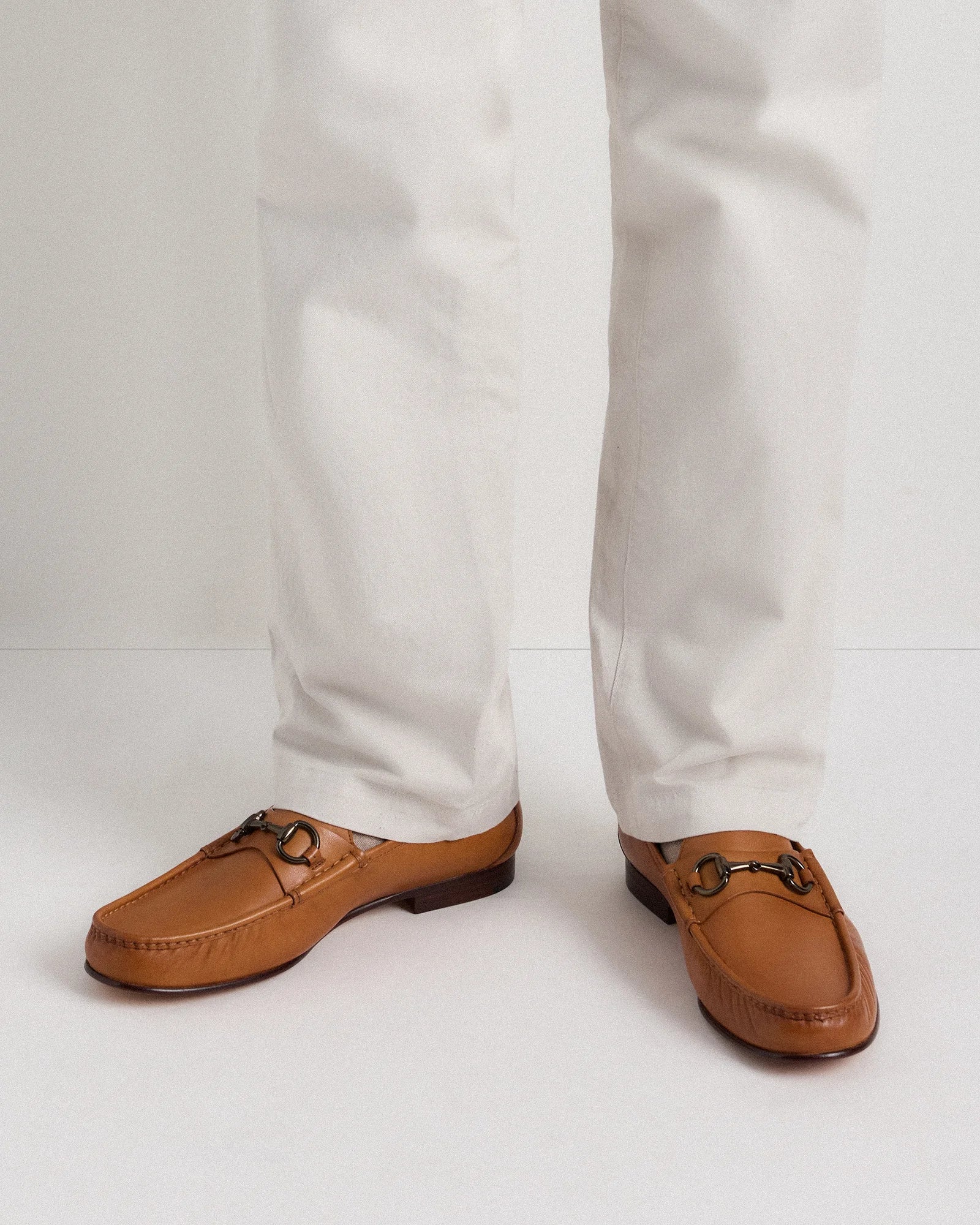 Calfskin Leather Horsebit Loafer - 7 / Tan Secondary image