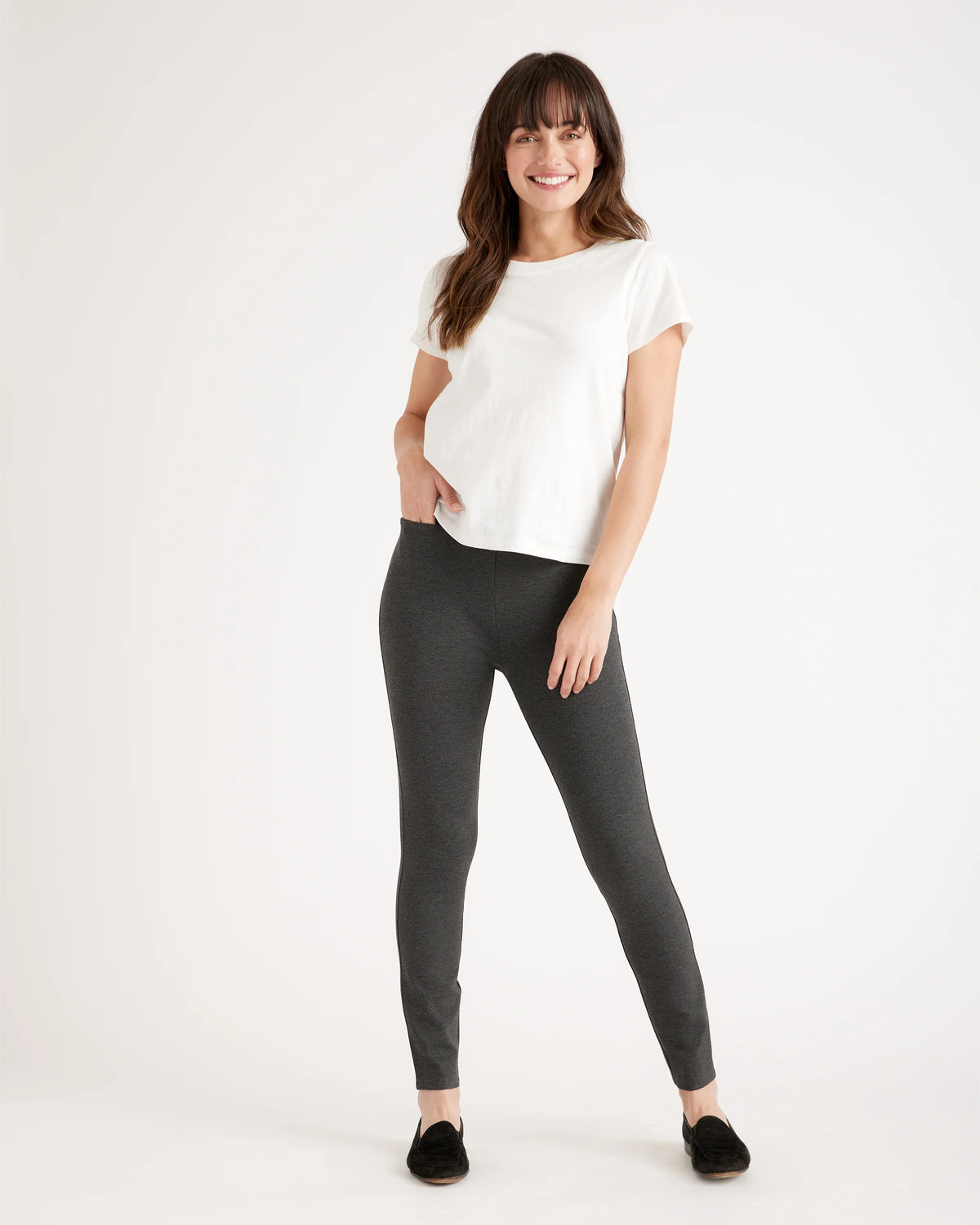 Ultra-Stretch Ponte Skinny Pants - XS / Charcoal