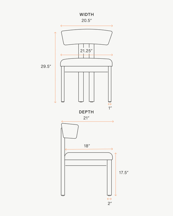 Solid Wood and Performance Fabric Dining Chair (Set of 2) - Set of 2 / Ivory/Natural