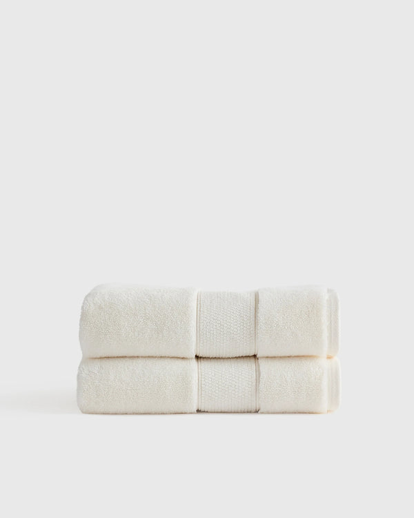 Classic Organic Turkish Cotton Hand Towel (Set of 2) - One Size / White