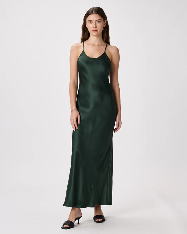 100% Washable Silk Maxi Slip Dress - XS / Cordovan Red Hibiscus