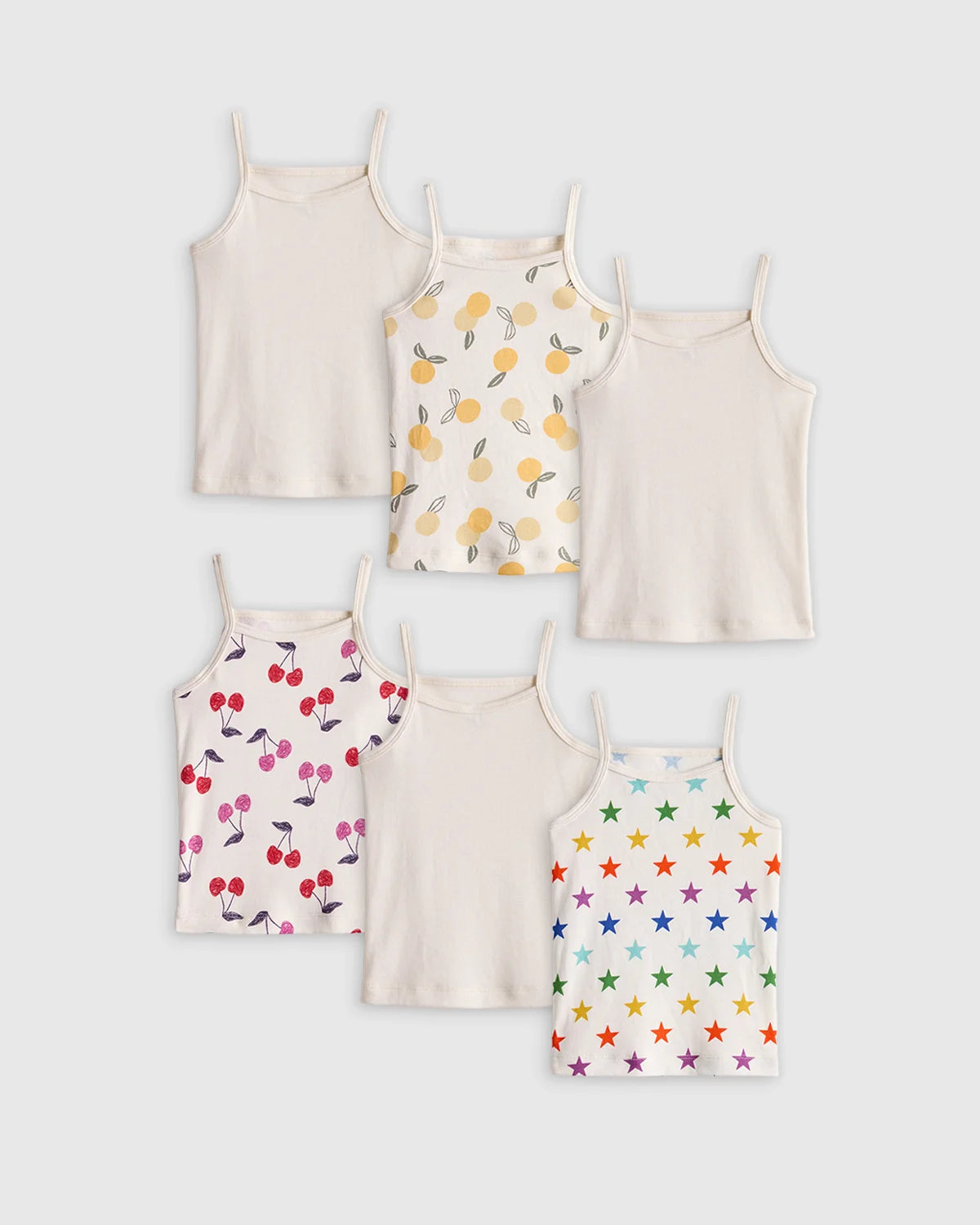 100% Organic Cotton Cami 6-Pack - 2T / White Multi Pack Main image
