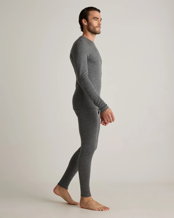 100% Merino Wool Cold Weather Base Layer Bottoms - S / Black