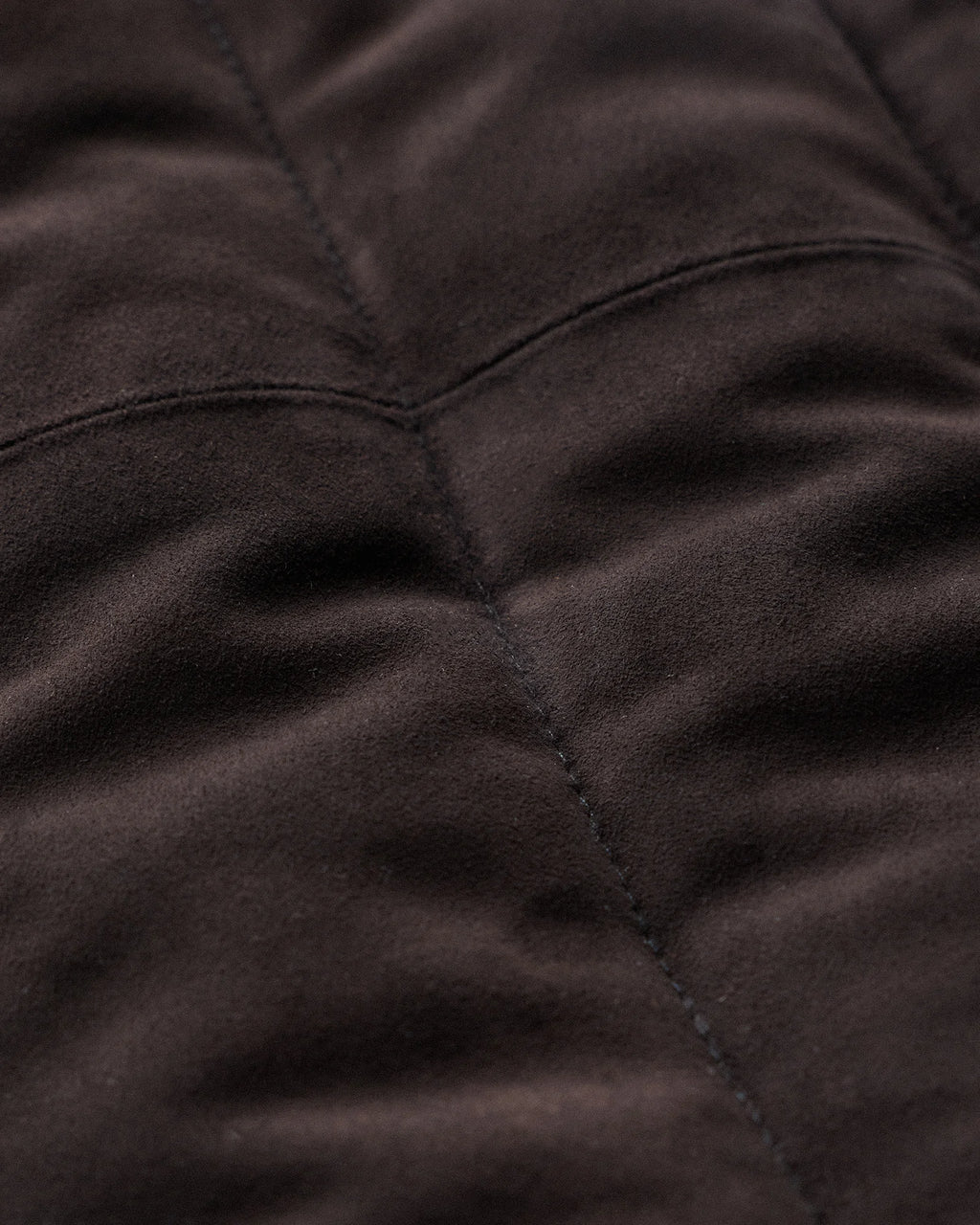 100% Suede Puffer Vest - S / Charcoal Black