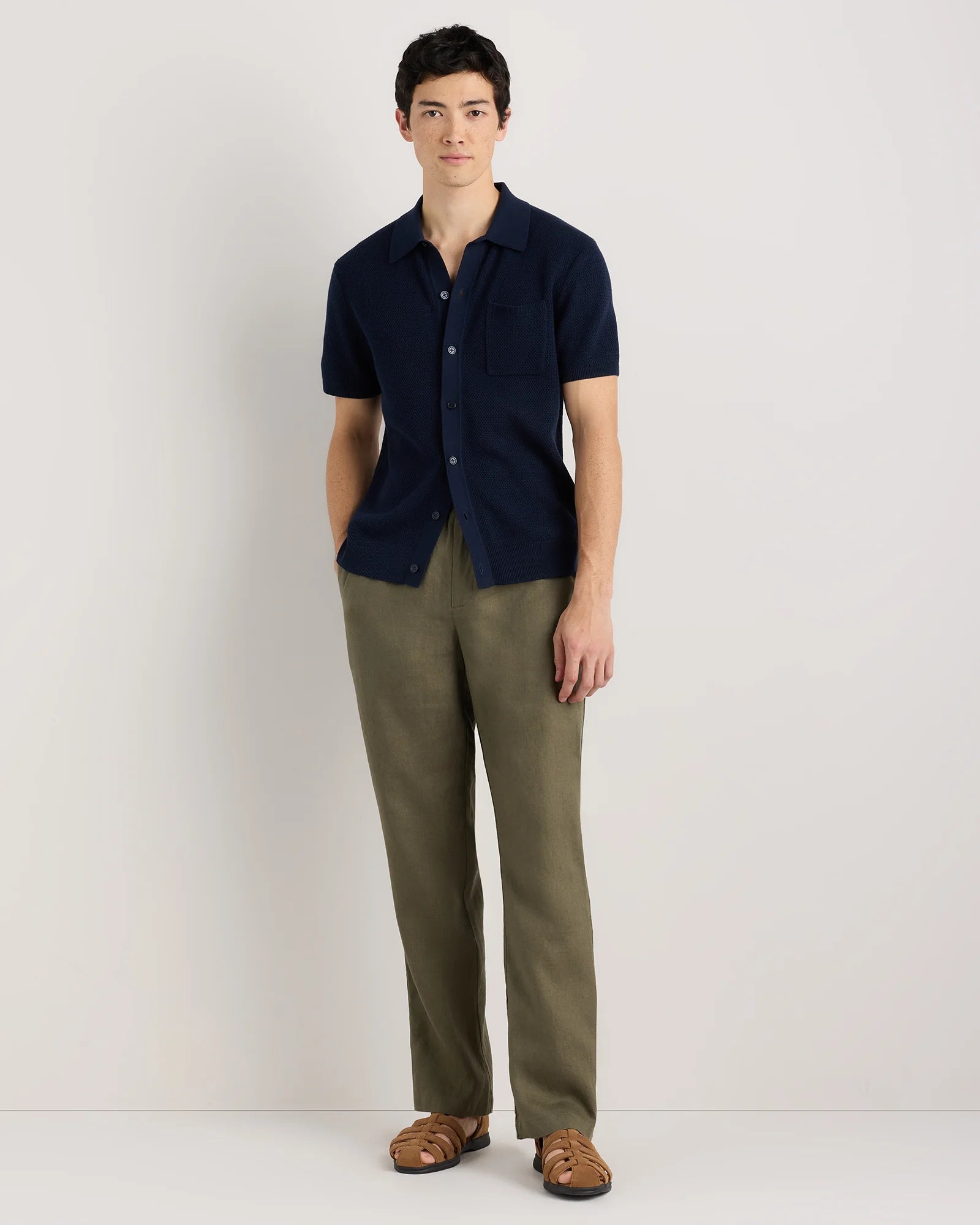 100% European Linen Pants - S / Bayberry Olive Secondary image