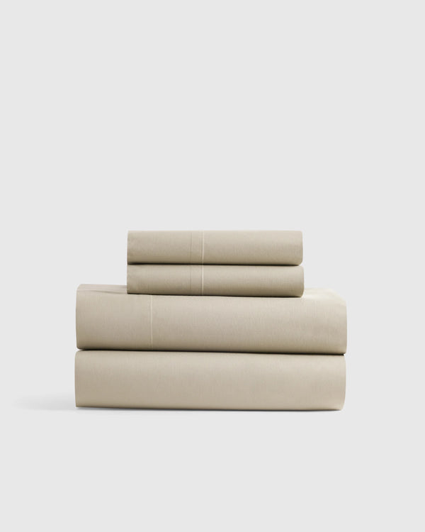 Organic Crisp Percale Sheet Set - Twin / White