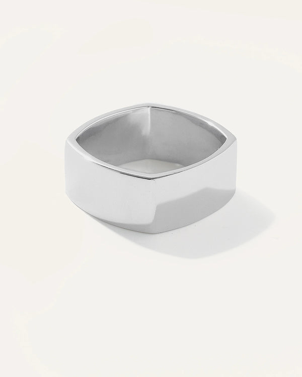 Silver Square Cigar Band Ring - 7 / Sterling Silver
