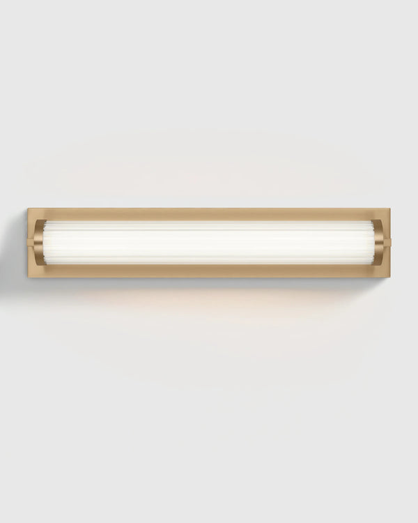 Ribbed Steel LED Vanity Sconce - 22" / Brass