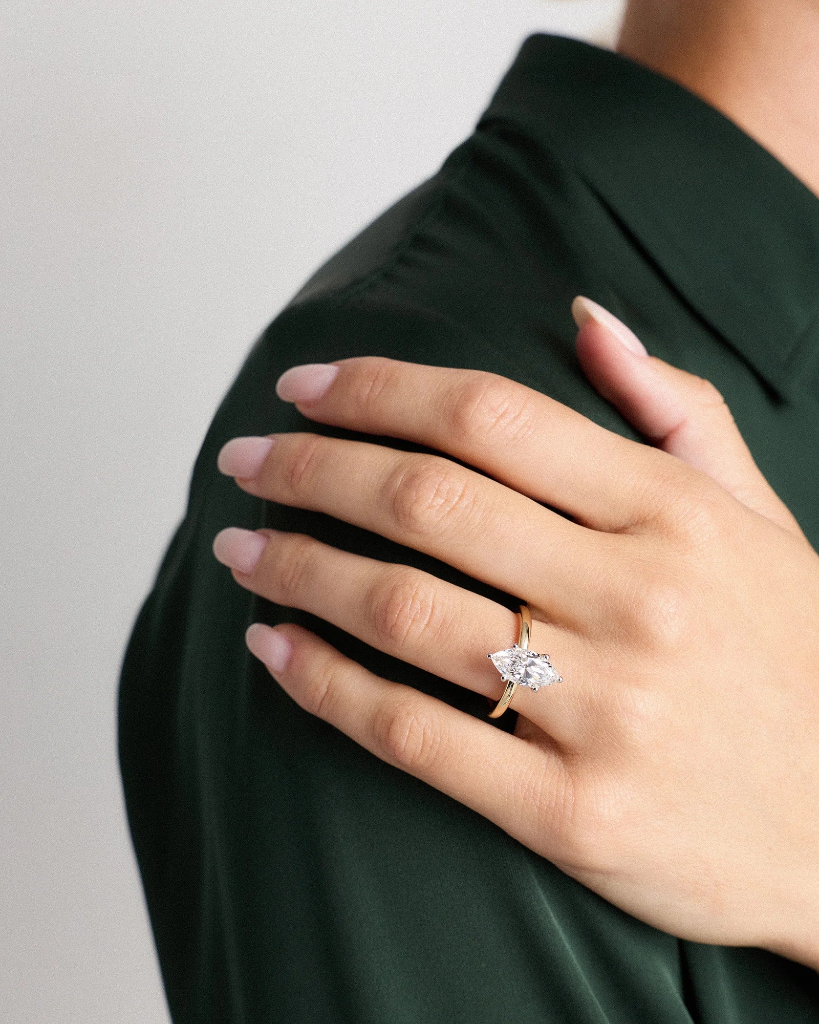 Lab Grown Diamond Marquise Comfort Fit Engagement Ring - 2ct - 4 / Yellow Gold Secondary image