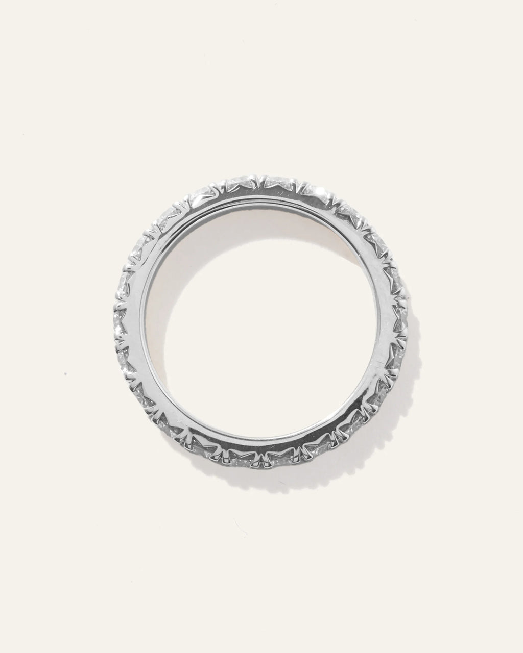 14K Gold Lab Grown Diamond French Pave Eternity Band - 5 / Yellow Gold