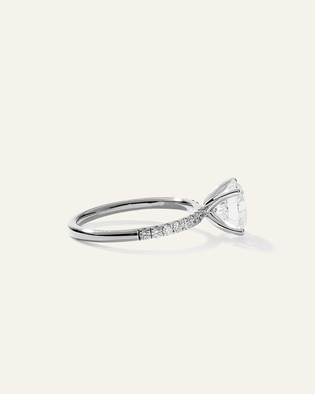 Lab Grown Diamond Round Petite Pave Engagement Ring - 2ct - 4 / Yellow Gold