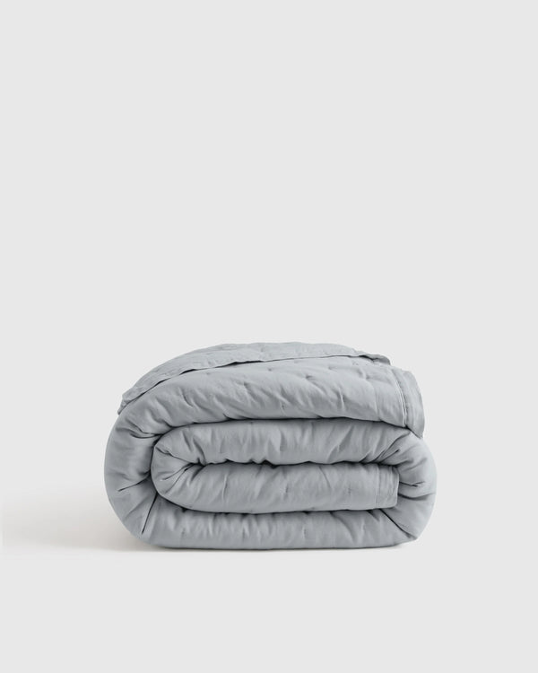 European Linen Dream Quilt - Twin / White
