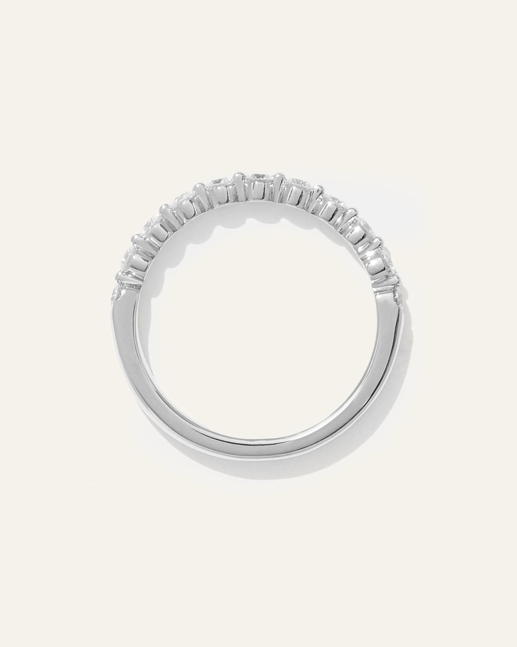Lab Grown Diamond Single Shared Prong Halfway Band - 4 / Yellow Gold