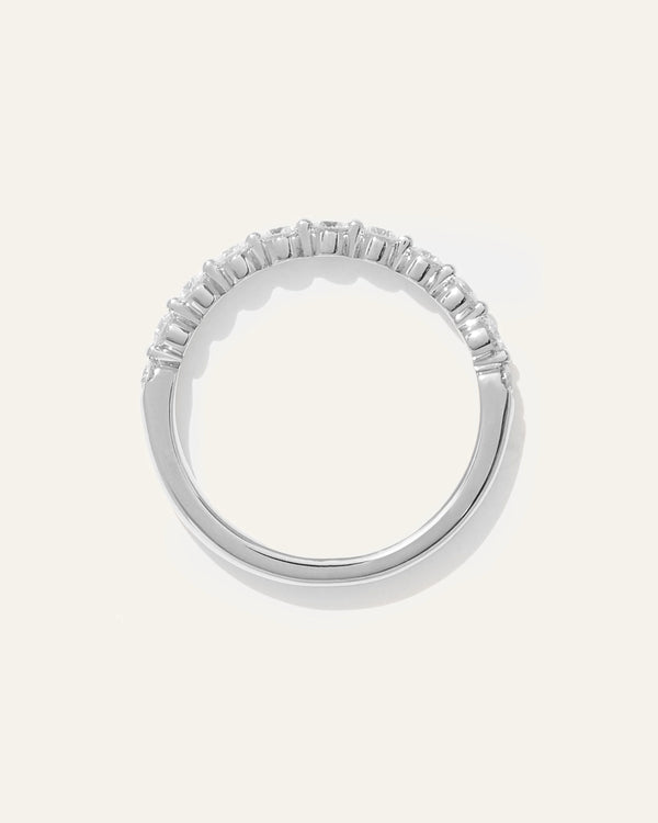 Lab Grown Diamond Single Shared Prong Halfway Band - 4 / Yellow Gold