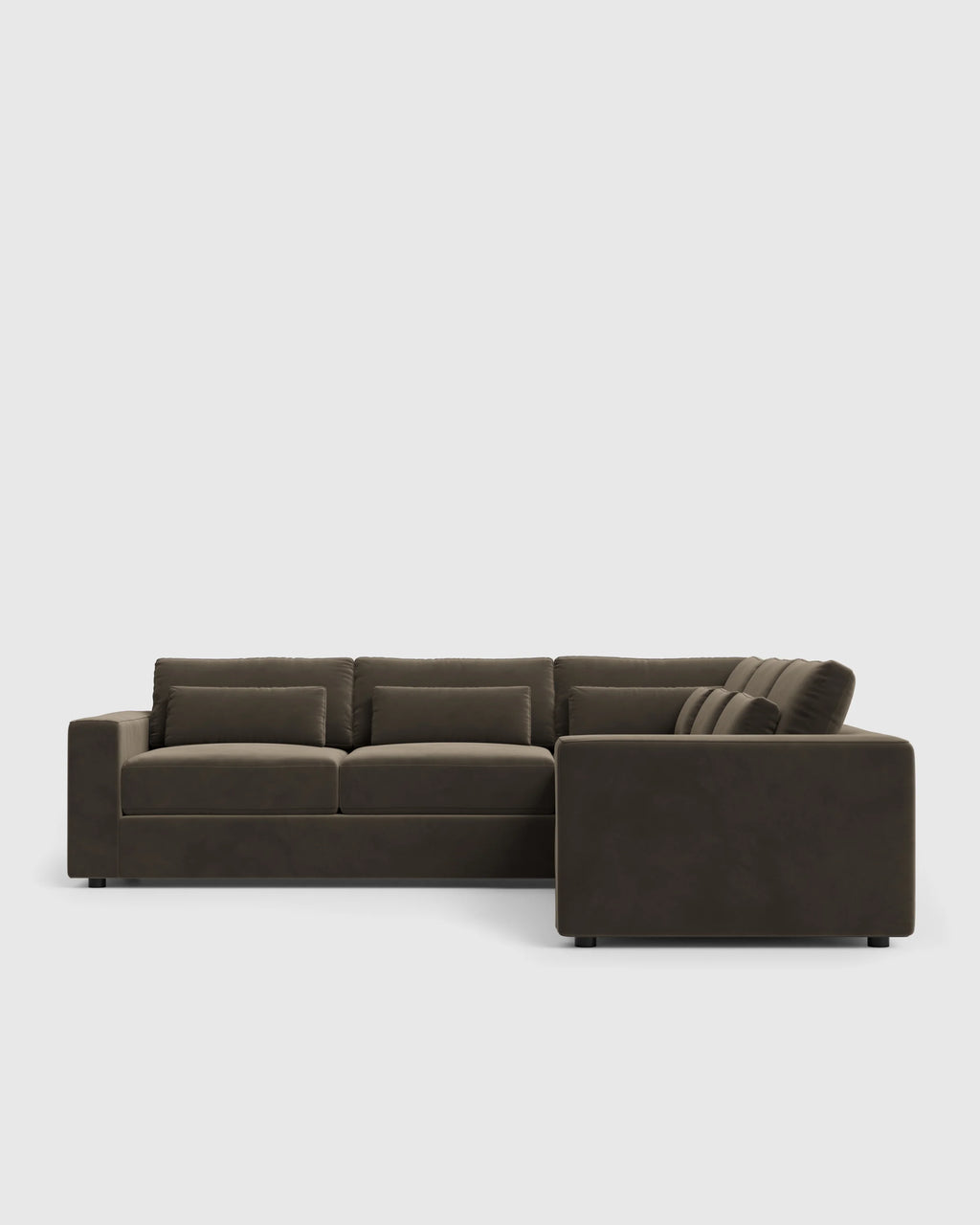 Ashford Deep Seat L Sectional in Performance Velvet - 119x119 / Taupe