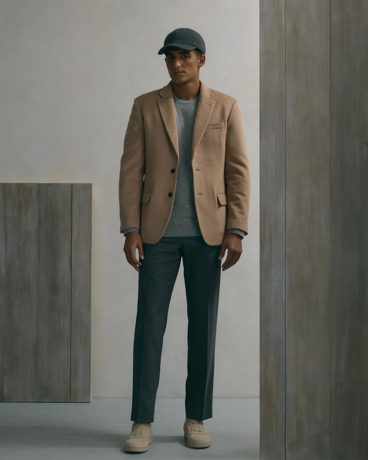 100% Mongolian Cashmere Blazer - S / Heather Graphite
