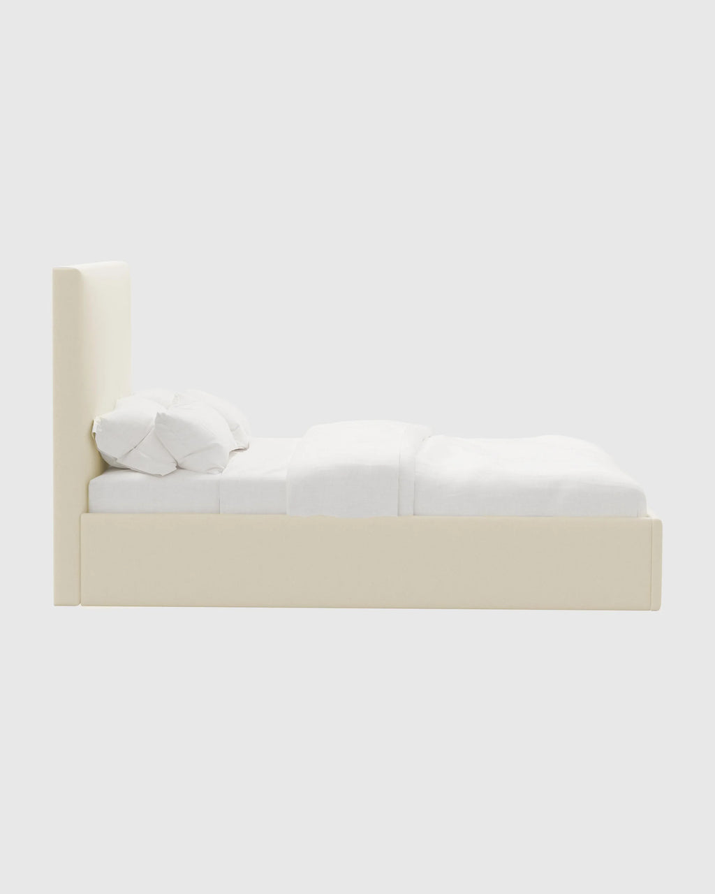 Square Bed in Performance Linen - Full / Ivory