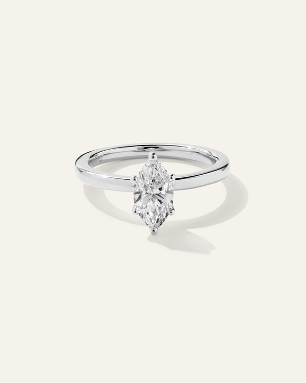 Lab Grown Diamond Marquise Comfort Fit Engagement Ring - 1ct - 4 / Yellow Gold
