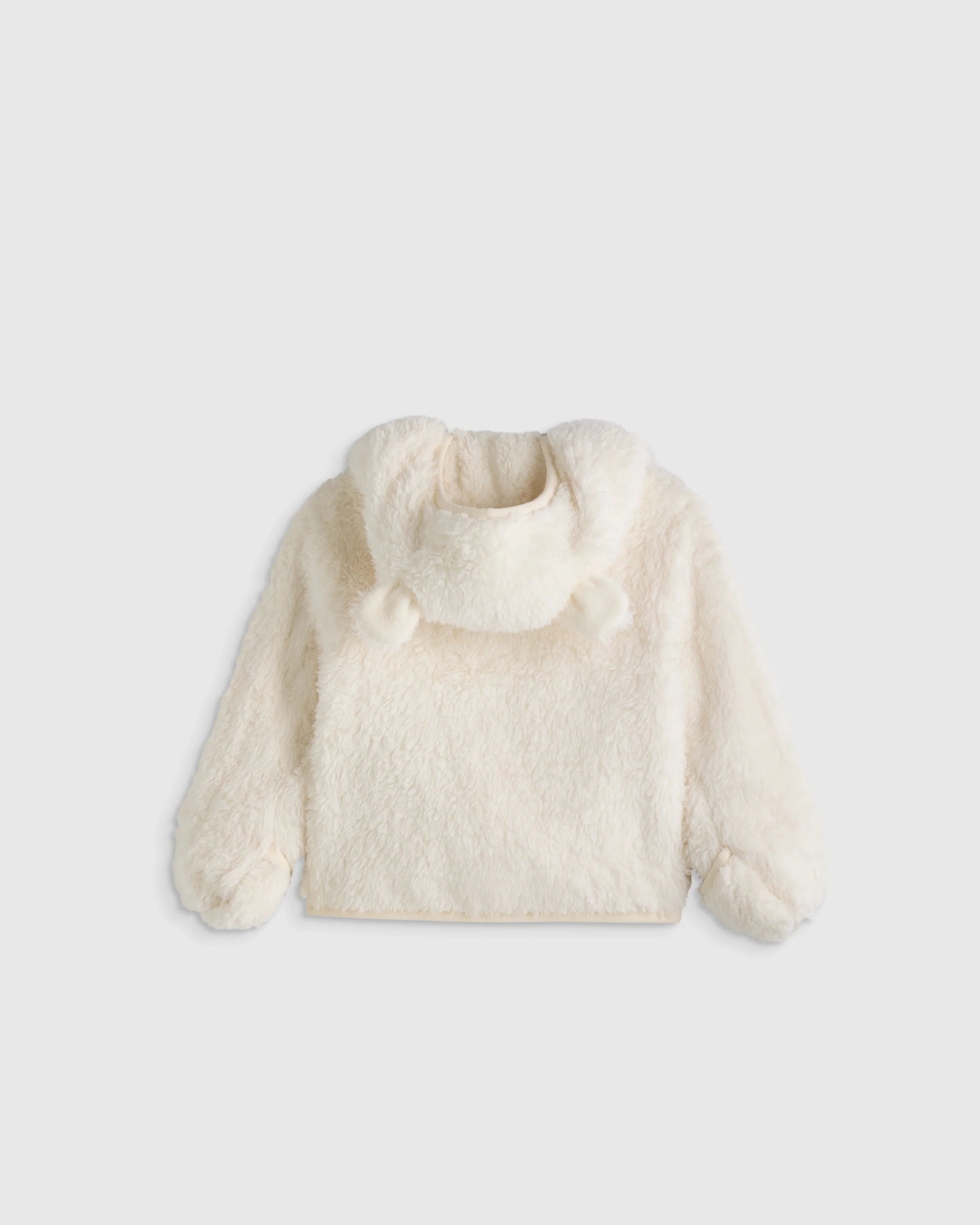 Recycled Sherpa Fleece Bear Hood Jacket - 18-24M / Ivory Secondary image