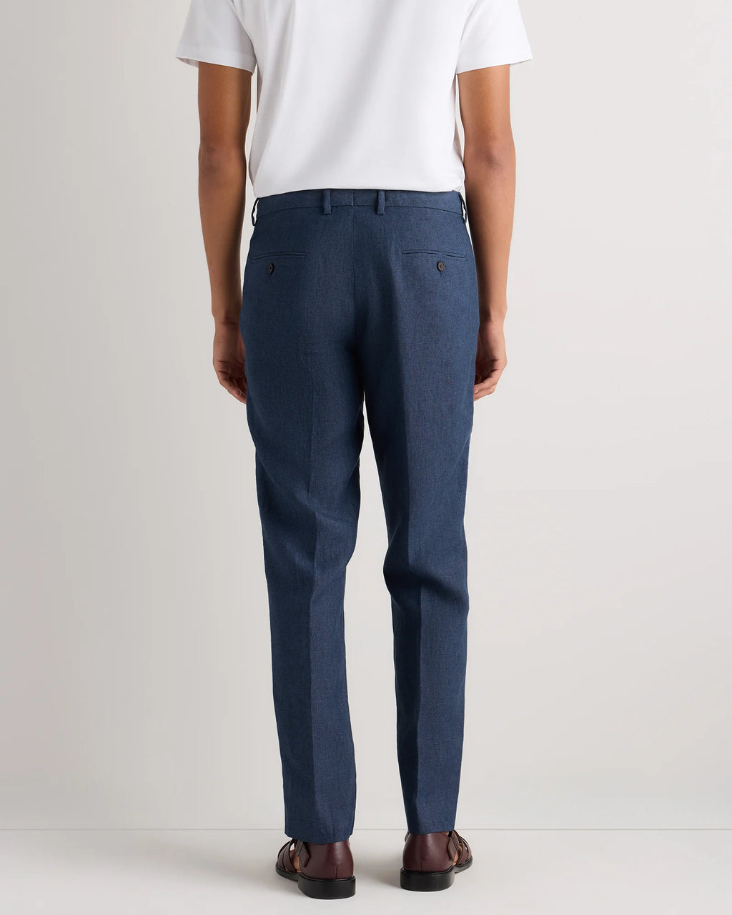 100% European Linen Tailored Dress Pants - 30X30 / Washed Navy