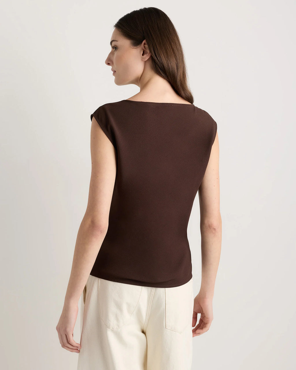Draped Matte Cowl Neck Tank - XS / Porcelain Ivory