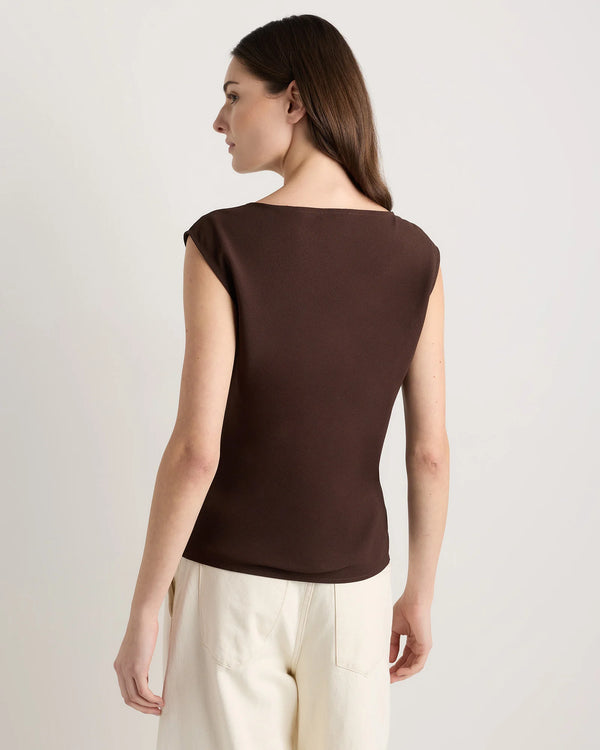 Draped Matte Cowl Neck Tank - XS / Porcelain Ivory
