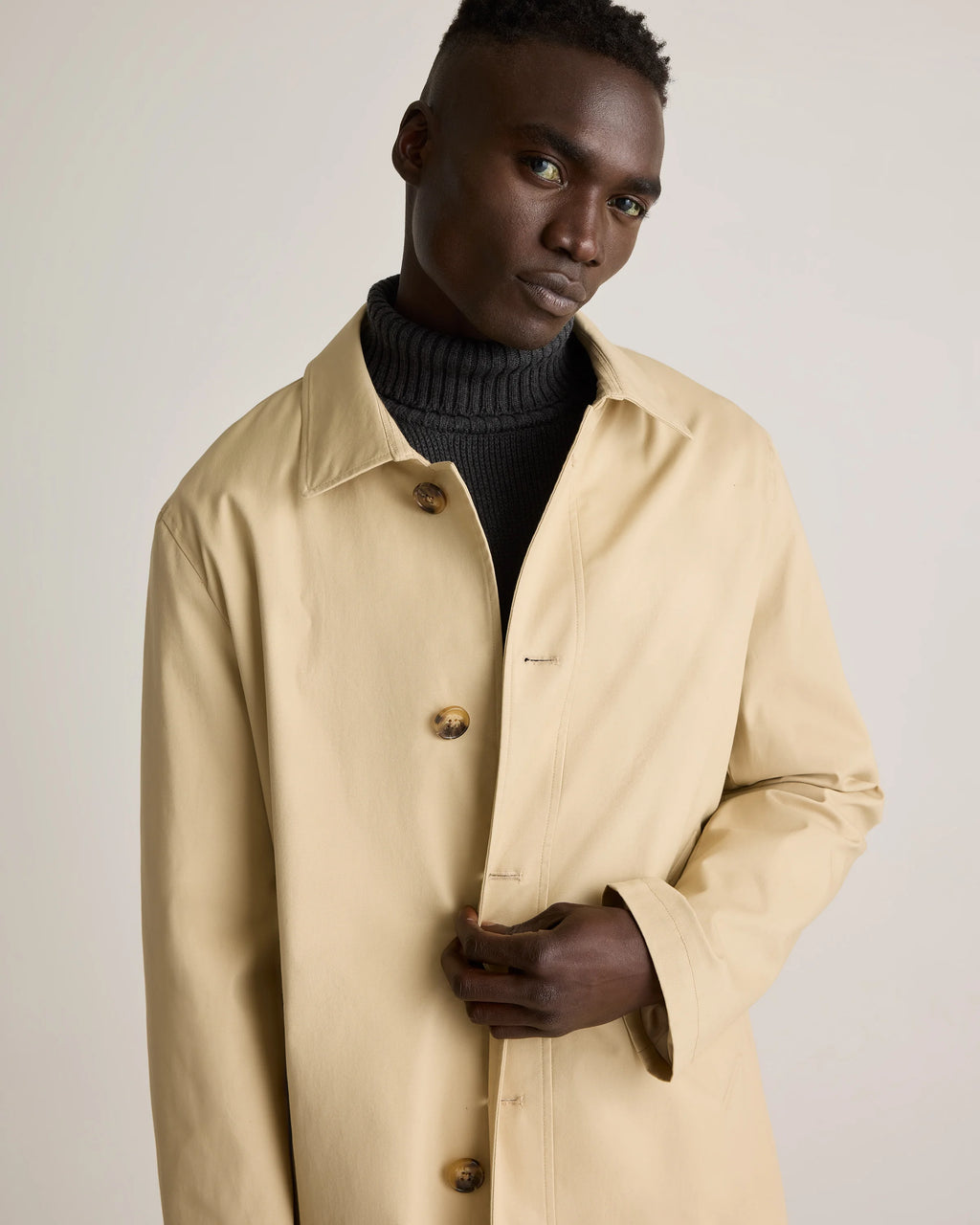 100% Organic Cotton Turtleneck Sweater - S / Charcoal