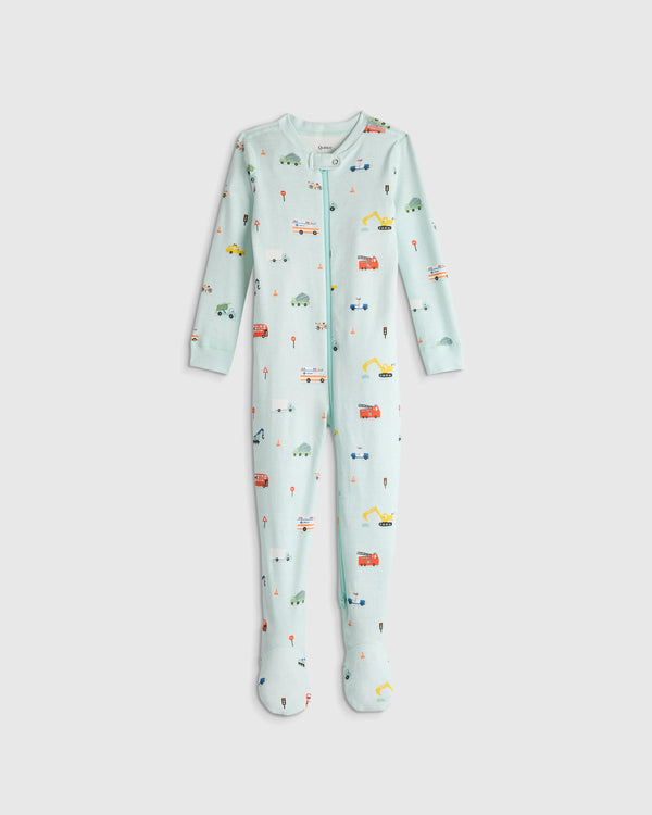 100% Organic Cotton Footie Pajama - 2T / Vehicles