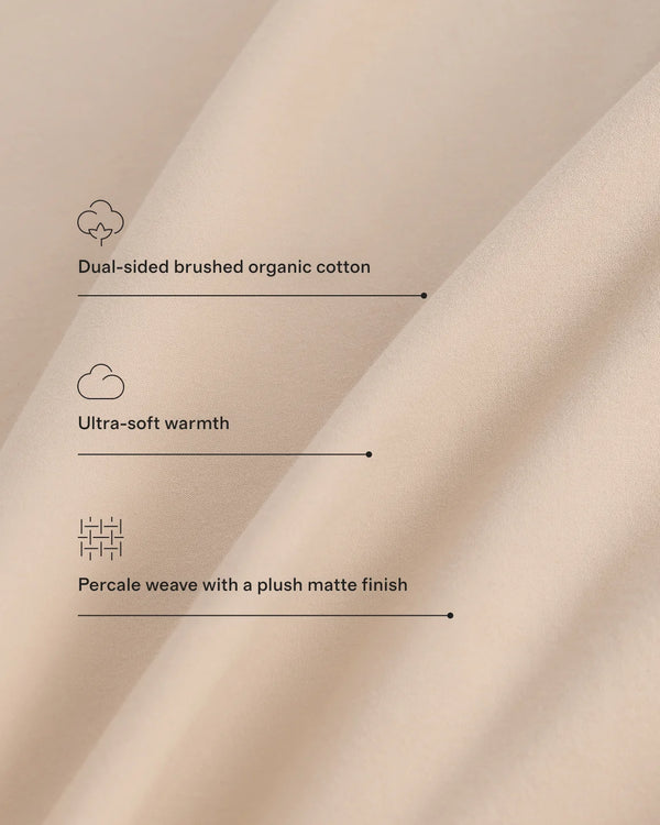Organic Brushed Cotton Duvet Cover - Twin / Toffee