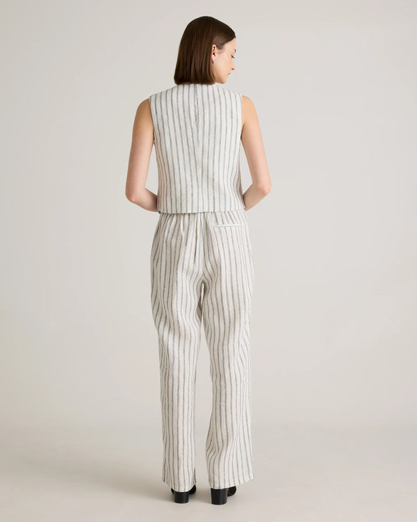 100% European Linen Pleated Trouser - 0 / Bayberry Olive