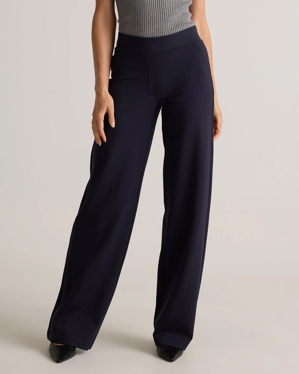 Ultra-Stretch Ponte Wide Leg Pants - XS / Espresso