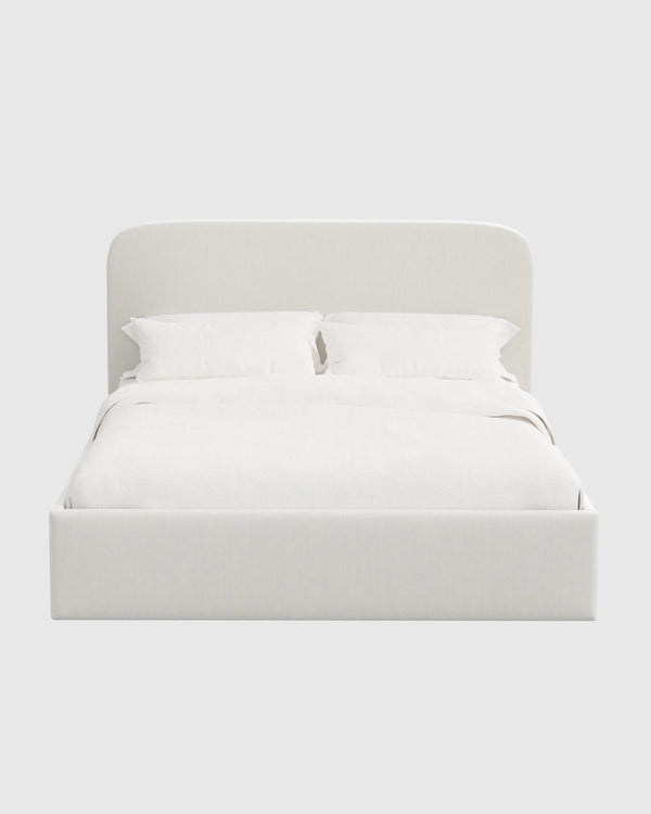 Curved Bed in Performance Velvet - Full / Walnut
