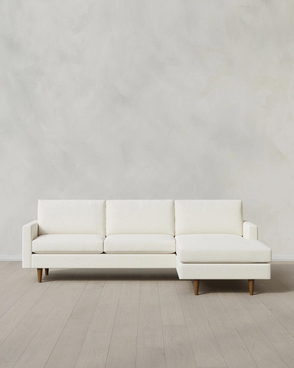 Atlas Midcentury Chaise Sectional in Performance Chenille Linen Blend - 106" Right Arm / Sorrell