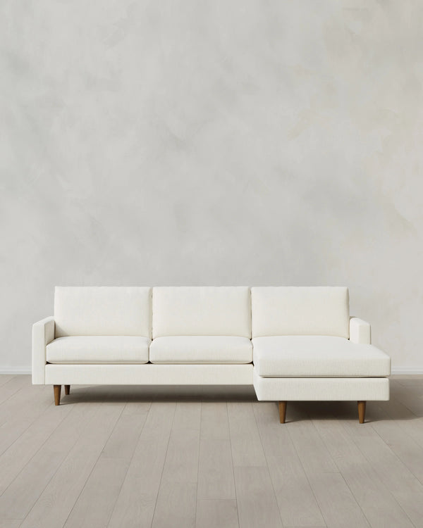 Atlas Midcentury Chaise Sectional in Performance Chenille Linen Blend - 106" Right Arm / Sorrell