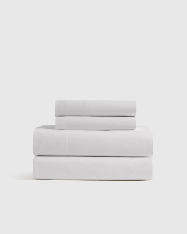 Organic Crisp Percale Sheet Set - Twin / White