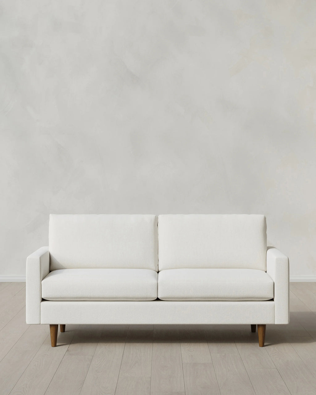 Atlas Midcentury Sofa in Performance Chenille Linen Blend - 6ft / Snow