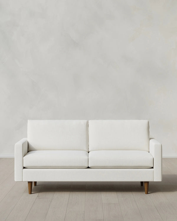 Atlas Midcentury Sofa in Performance Chenille Linen Blend - 6ft / Snow