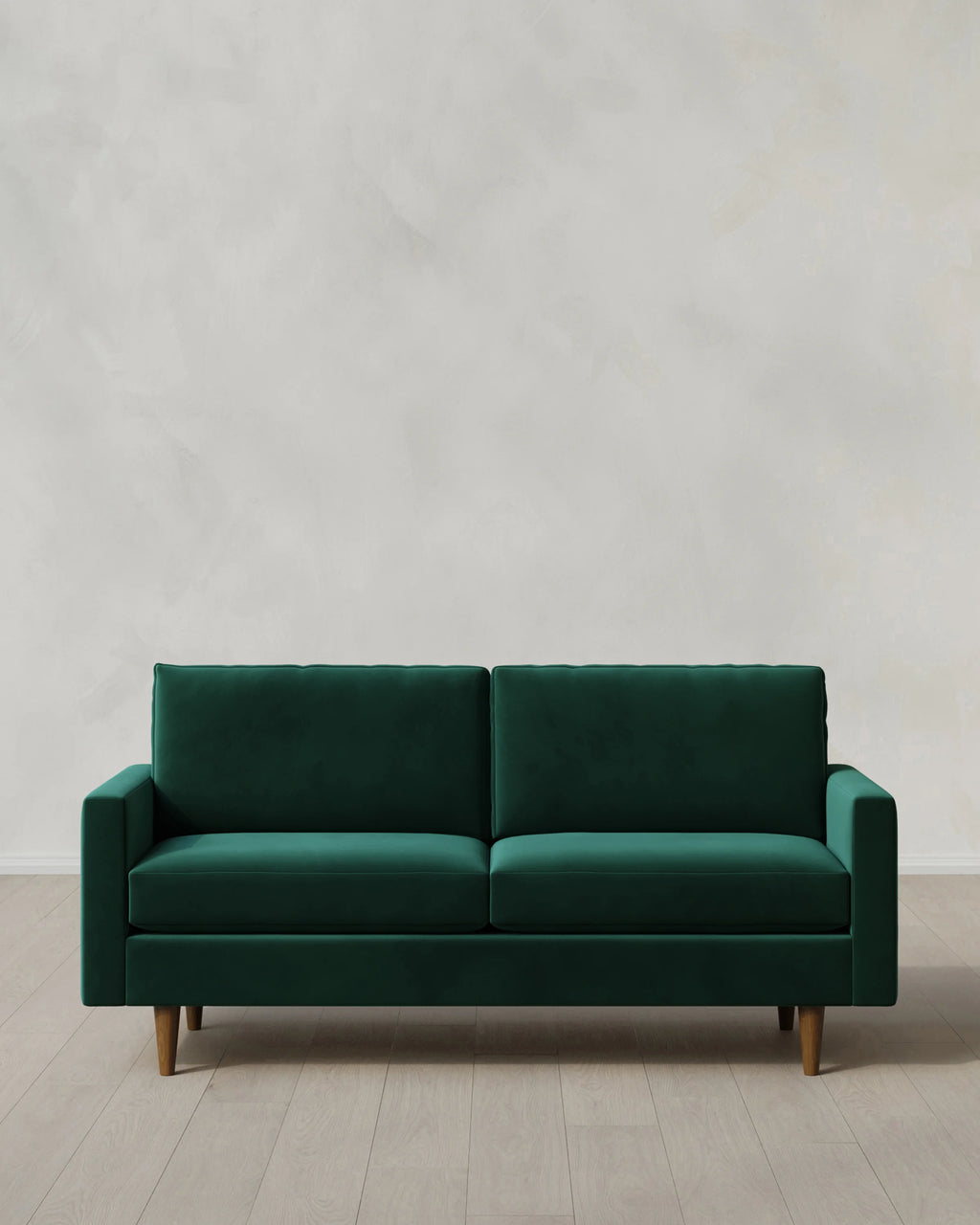 Atlas Midcentury Sofa in Performance Velvet - 6ft / Ivory