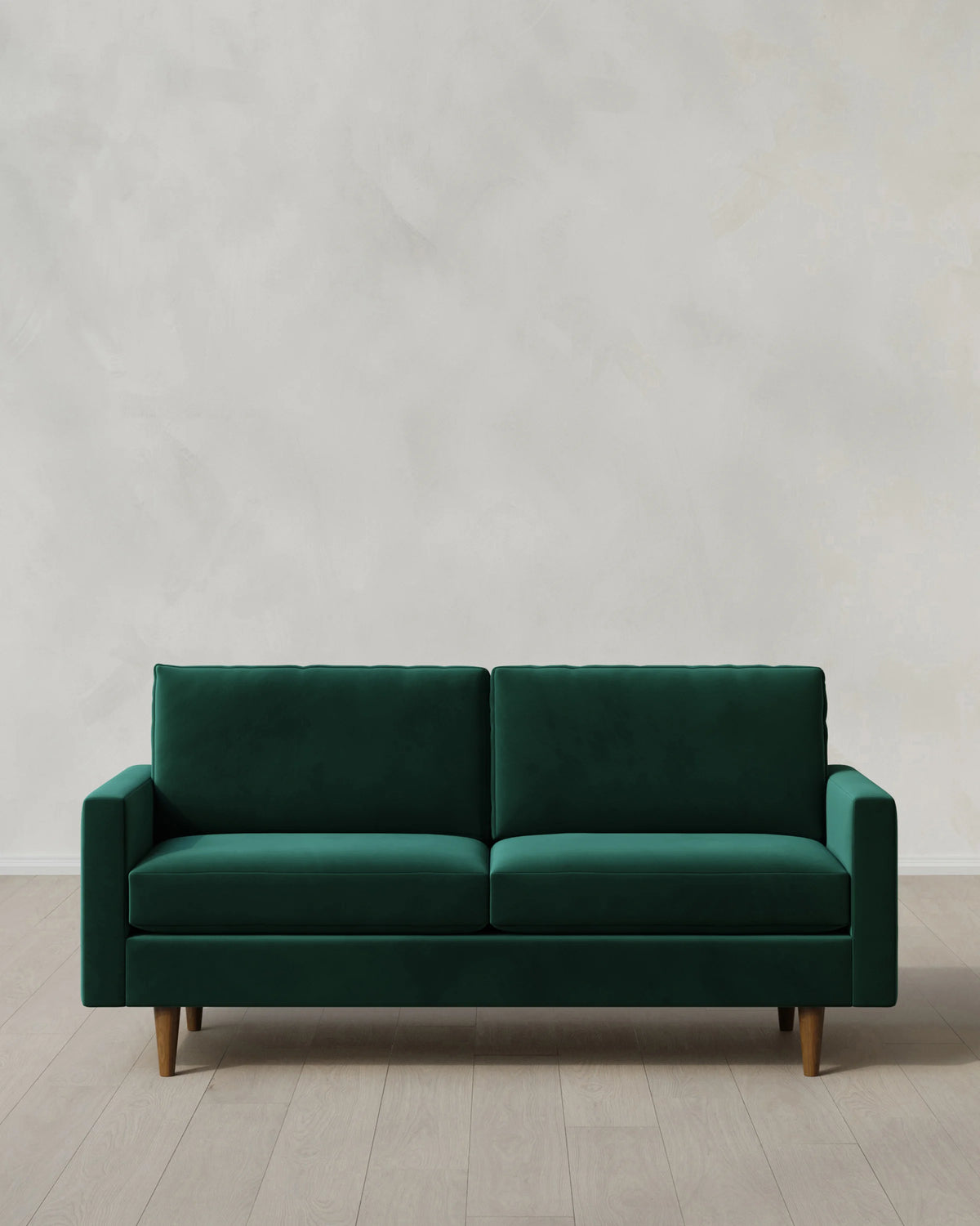 Atlas Midcentury Sofa in Performance Velvet - 6ft / Ivory