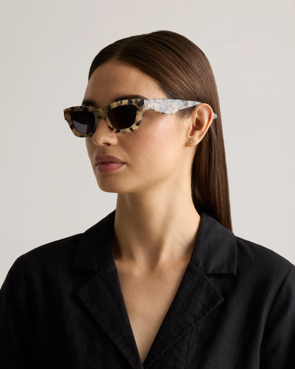 Jackie Polarized Acetate Sunglasses - One Size / Cream with Brown Lens