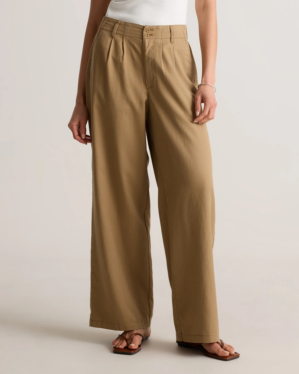 Drapey Twill Pleated Trouser - 0 / Baywood Main image