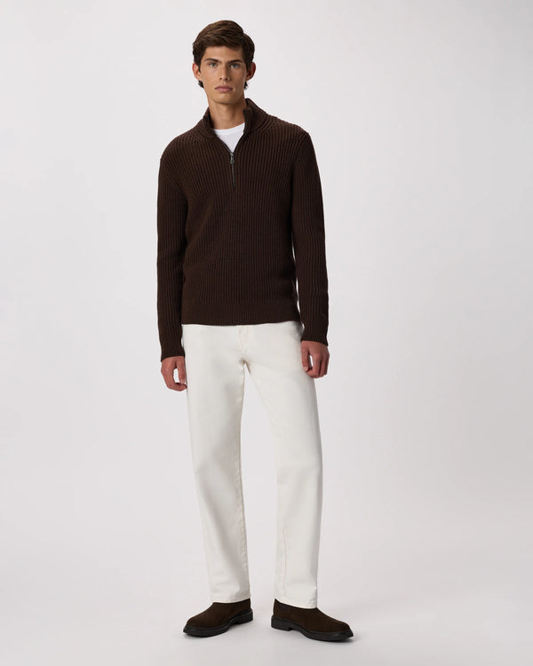 Australian Merino Wool Half Zip Sweater - S / Heather Bone
