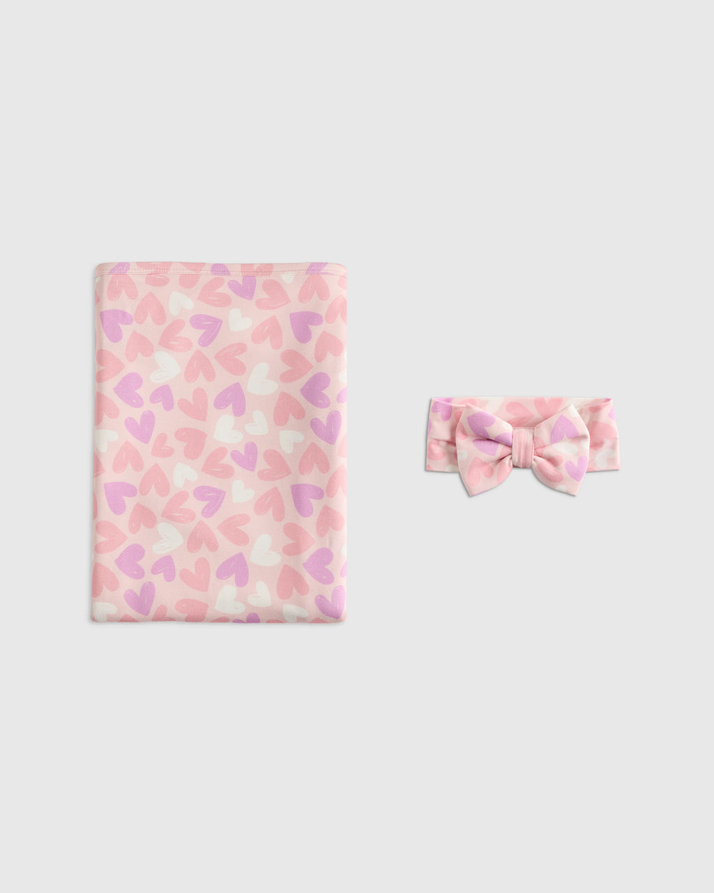 Bamboo Swaddle & Bow Layette Set - One Size / Soft Ditsy Floral