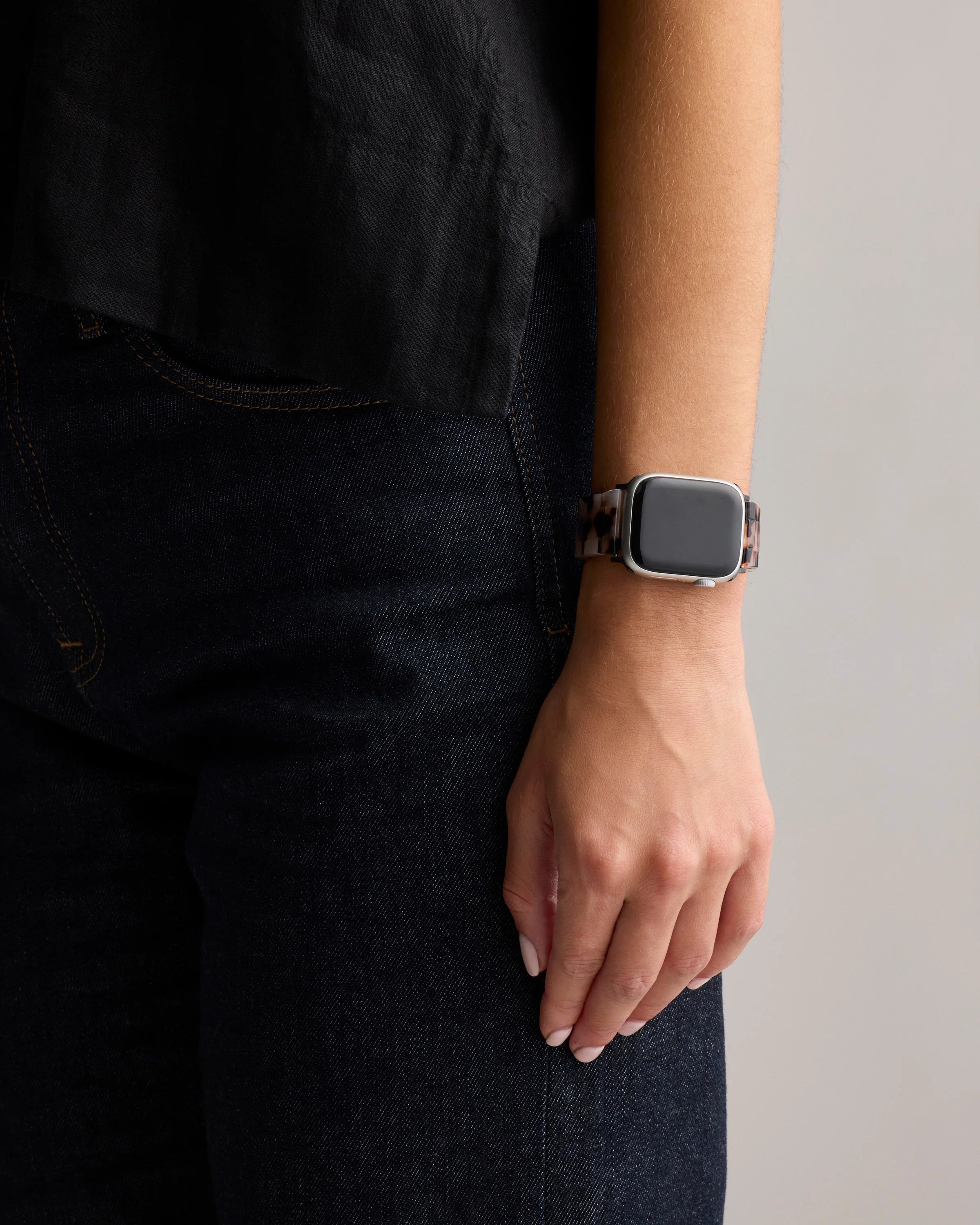 Acetate Smartwatch Band - 38mm - 42mm / Grey Tortoise Secondary image