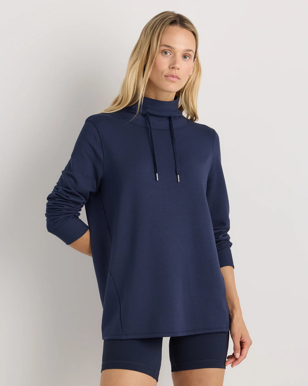 SuperSoft Fleece Mock Neck Pullover - XS / Navy